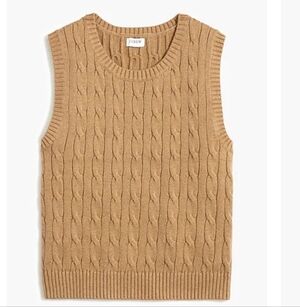 J. Crew Women's Taupe Cable Knit Sweater Vest Size Medium